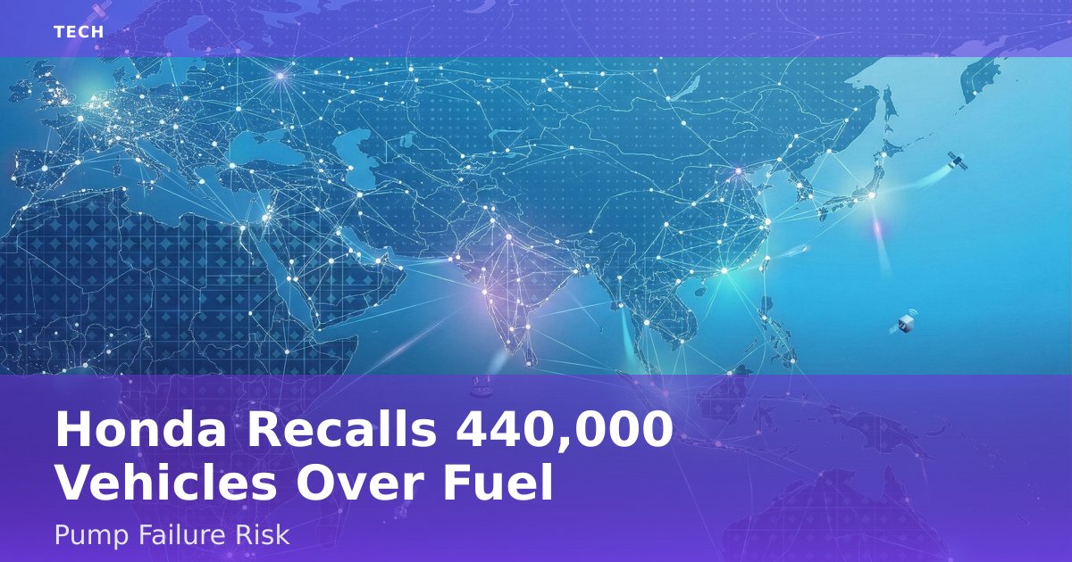 Honda Recalls 440,000 Vehicles Over Fuel Pump Failure Risk