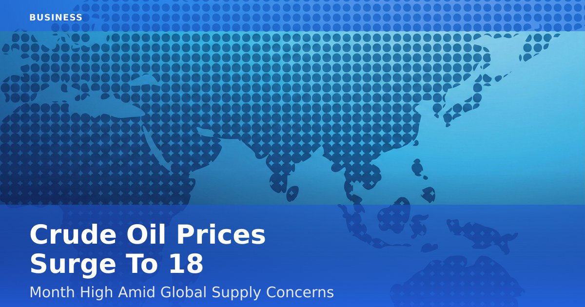 Crude Oil Prices Surge To 18-Month High Amid Global Supply Concerns