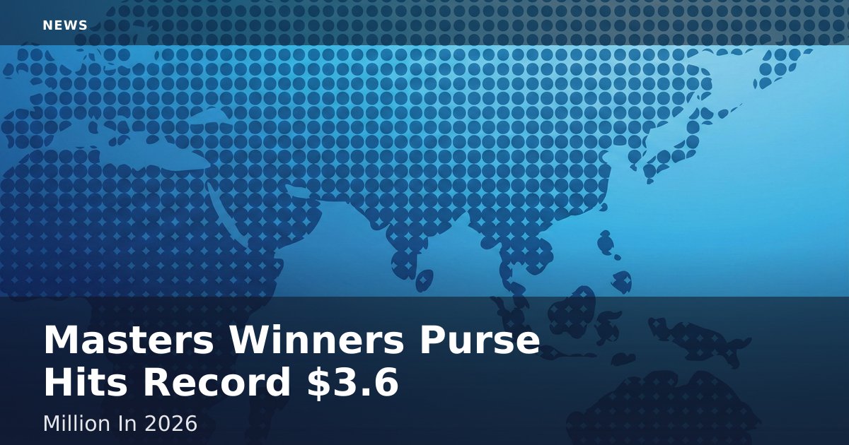 Masters Winner's Purse Hits Record $3.6 Million In 2026